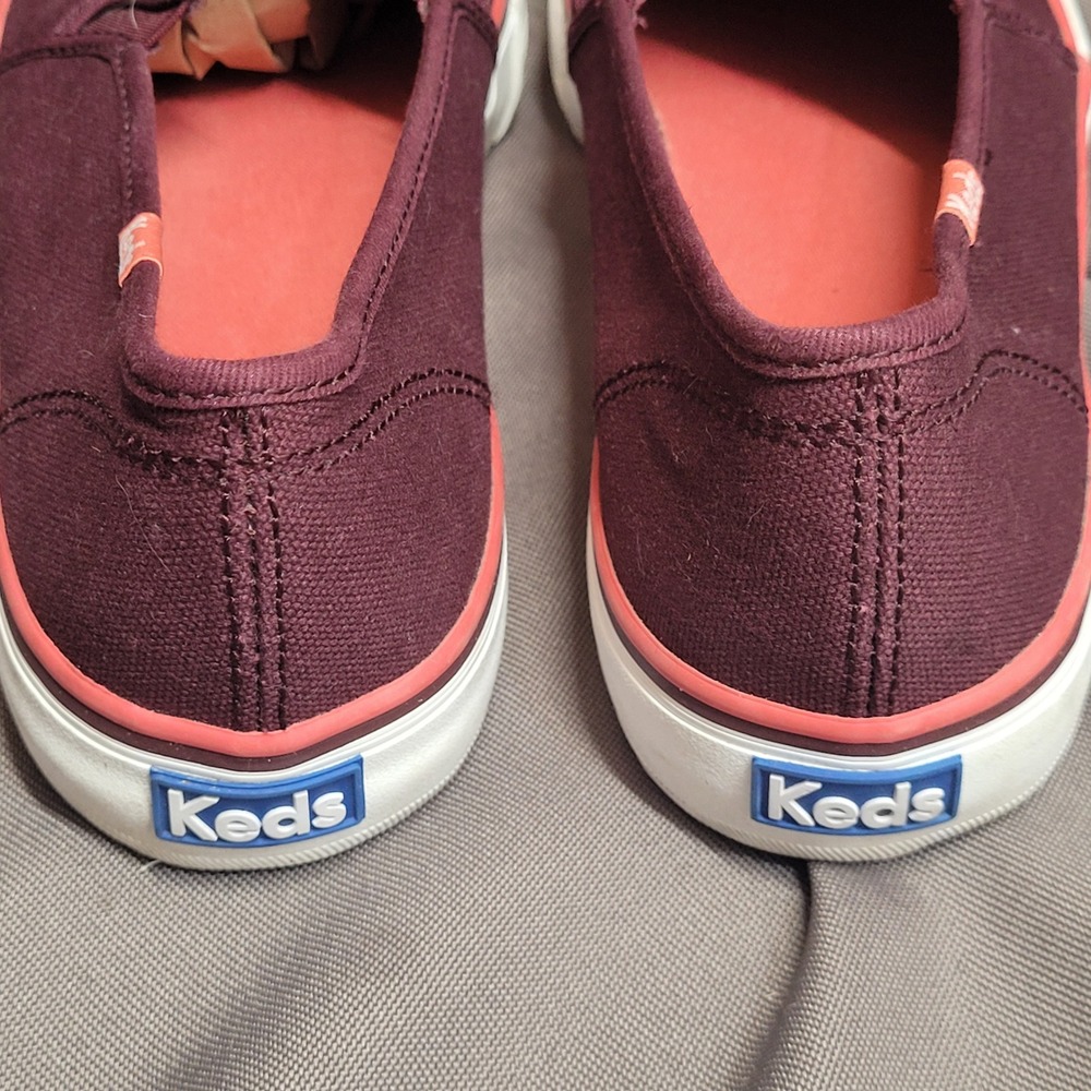 Keds Softerra Burgundy Canvas Slip On Sneakers Womens 9 WF66290 Maroon Low Top - Picture 11 of 11